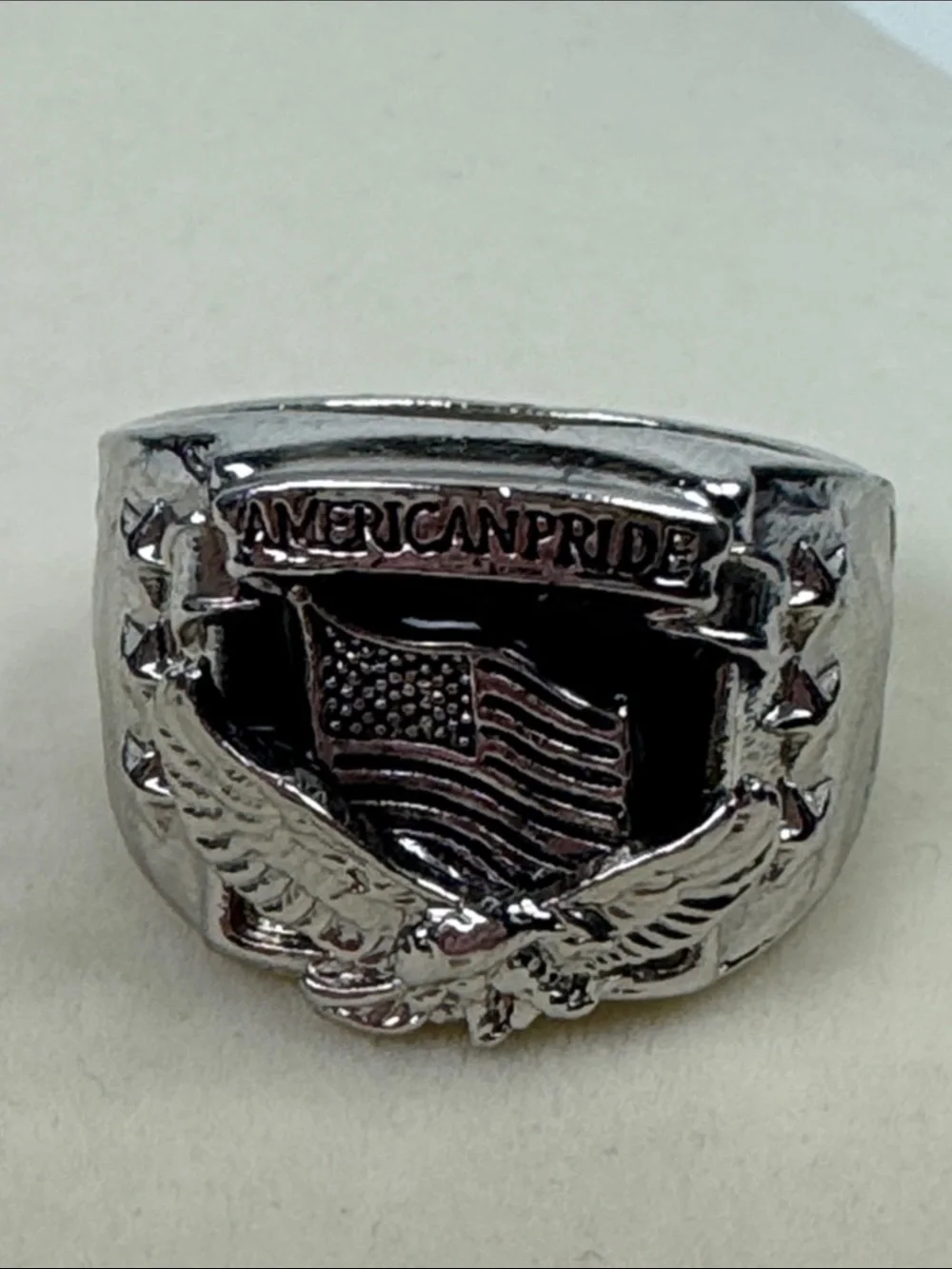 Men’s Sterling Silver 925 American Pride Eagle Flag Ring 11.66grams Size 13